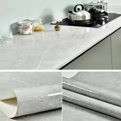 Papel adhesivo estilo marmol para cocina 60x500cm