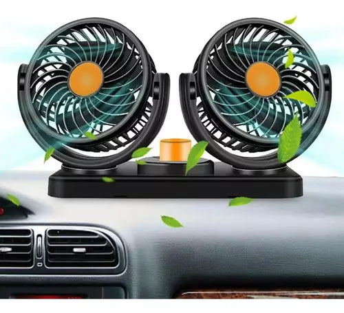 Ventilador Doble Para Auto Con Conexión 12v Rotacion 360º
