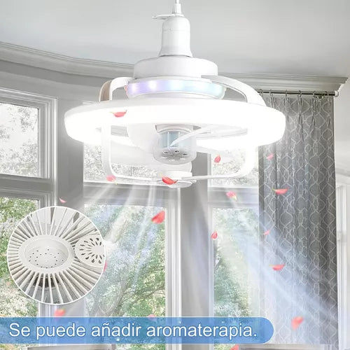 Ventilador Lámpara Foco Led Rgb Silencioso Aromaterapia