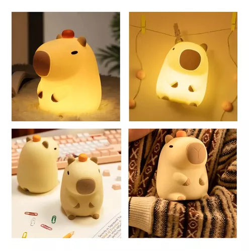 Lampara Silicona Linda Capybara Luz Nocturna Portátil USB