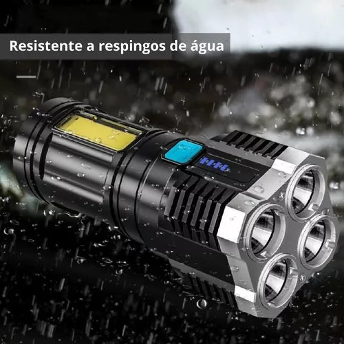 Linterna portatil recargable de alta potencia - 4 MODOS
