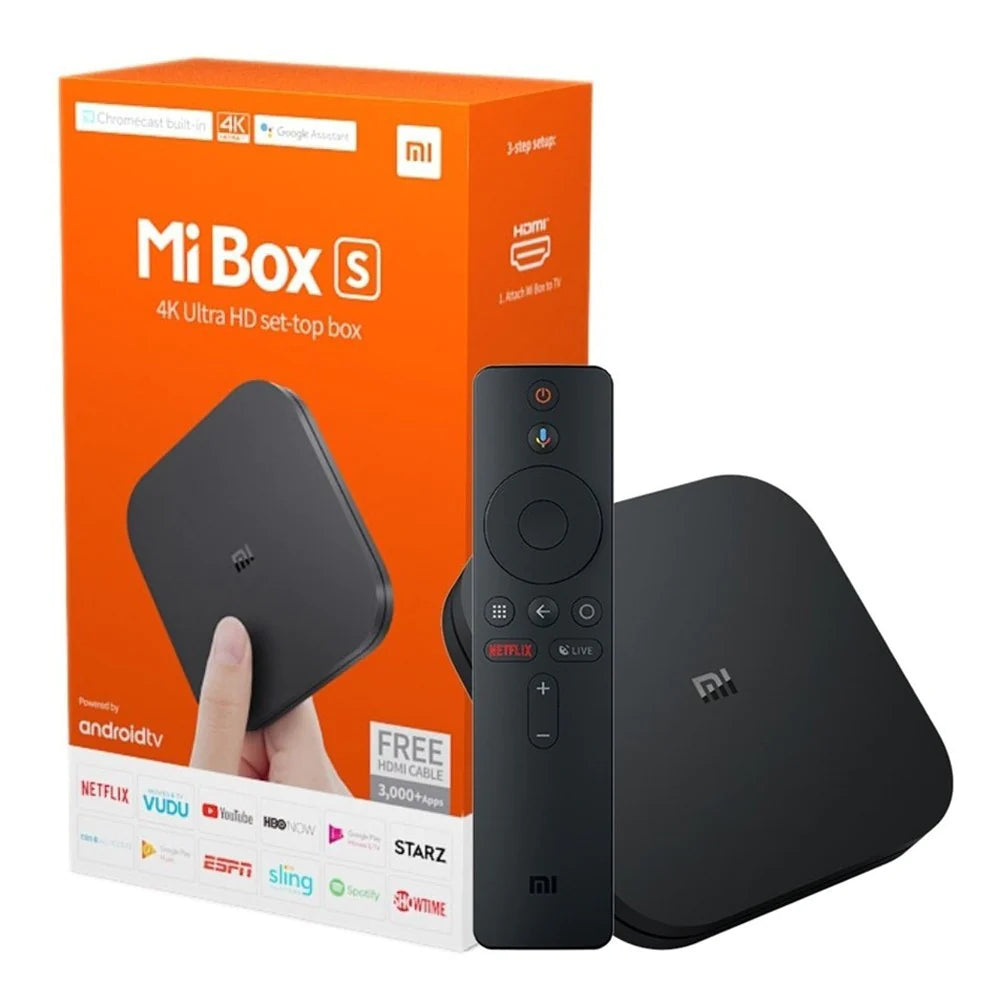 Xiaomi Mi Box S Android TV Google, Chromecast - 4K HDR - Wi-Fi - 8 GB