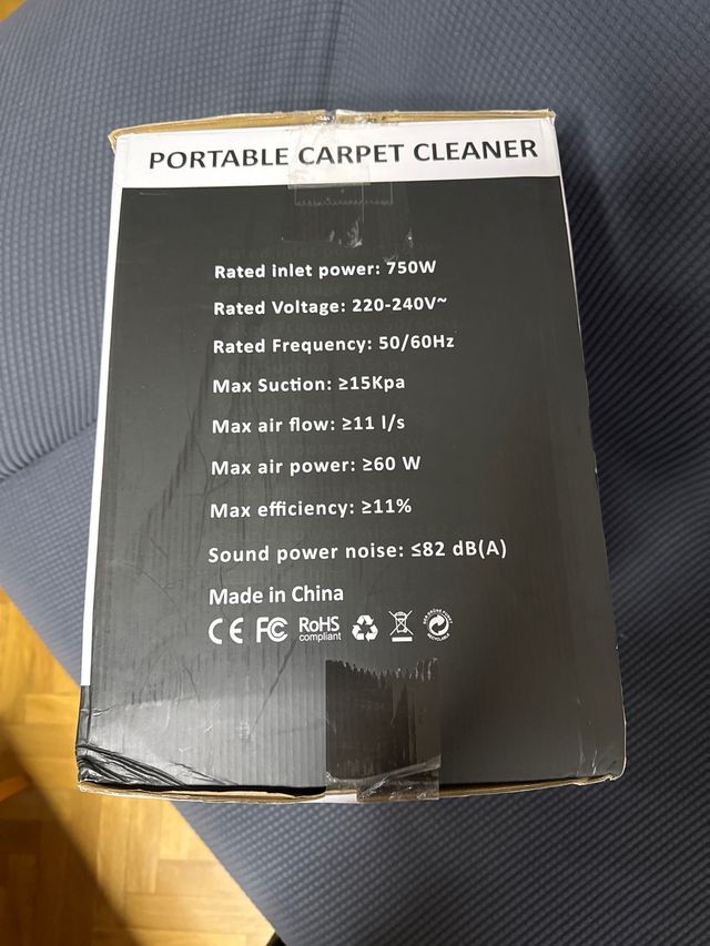 Máquina de Limpieza en Seco y Húmedo 750W con Succión Fuerte para Muebles