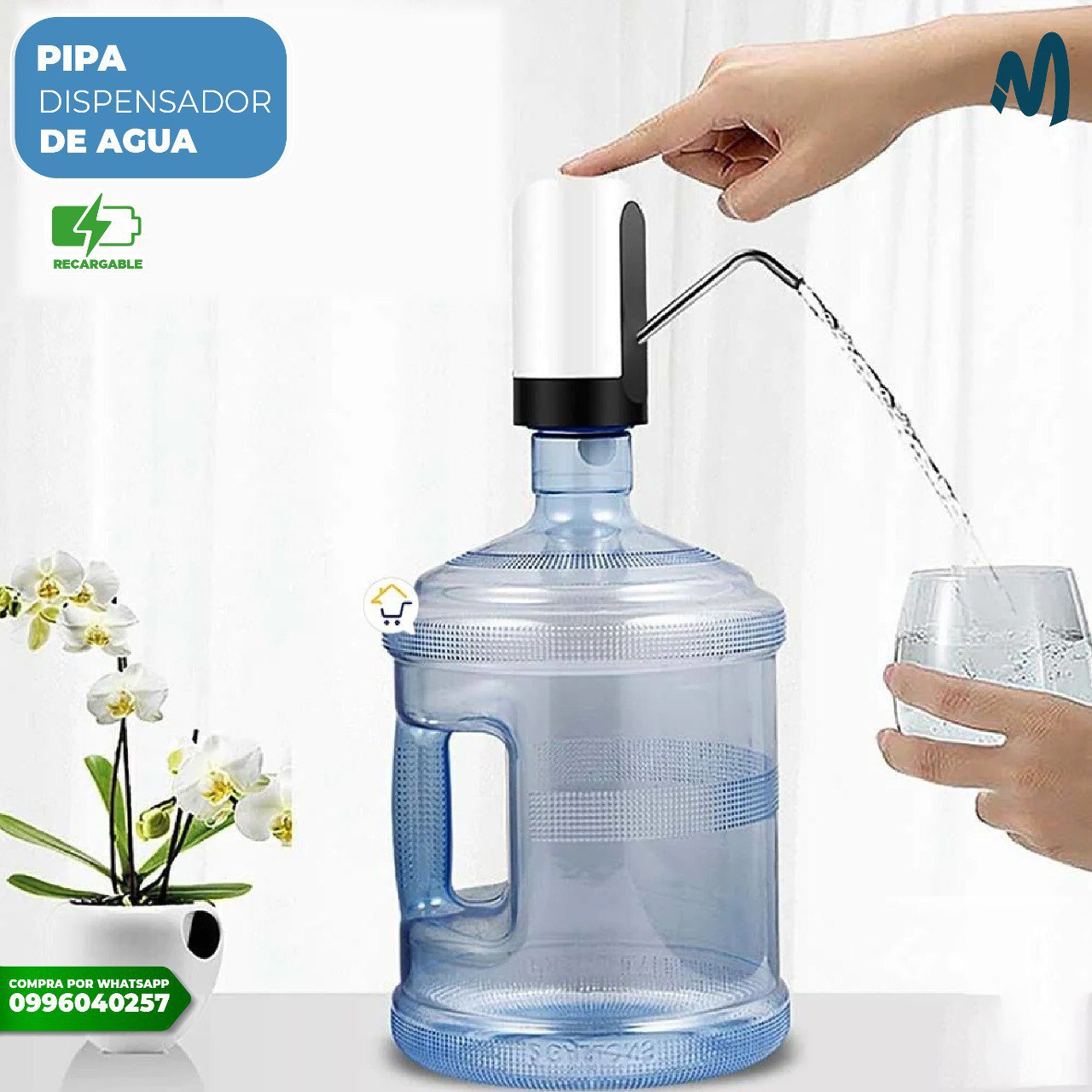 Dispensador eléctrico recargable para líquidos