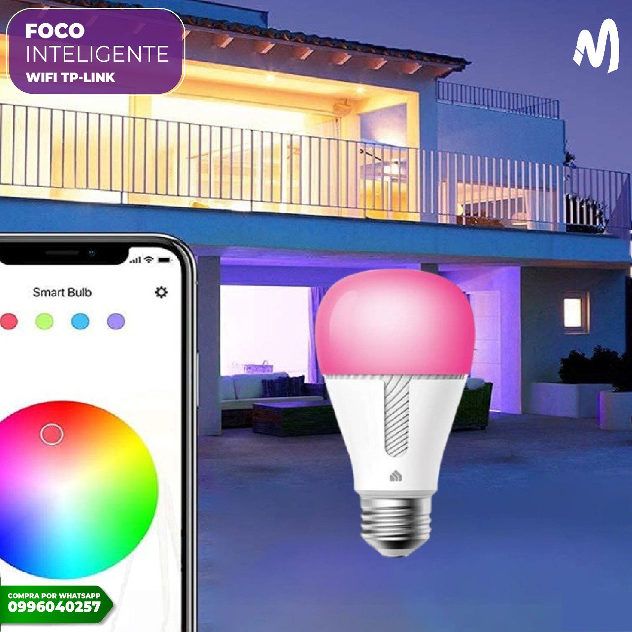 Foco LED wifi inteligente Kasa 1000 lúmenes/60W Google y Alexa