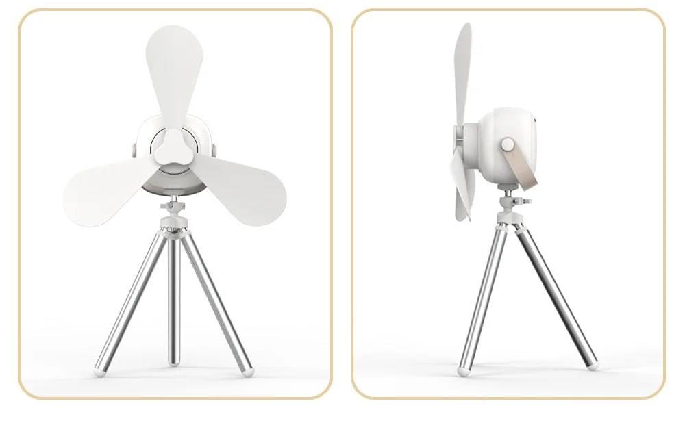 Ventilador Portátil Recargable Con Lámpara + Trípode y Control Remoto