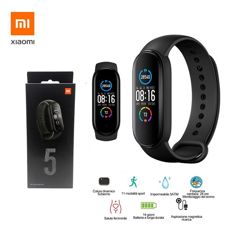 Smart Band Xiaomi Reloj Inteligente Mi Band 5, Resistente al agua
