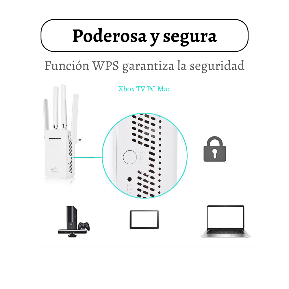 Repetidor De Red Wifi 4 Antenas 300mbps Mini Router Extensor Wifi