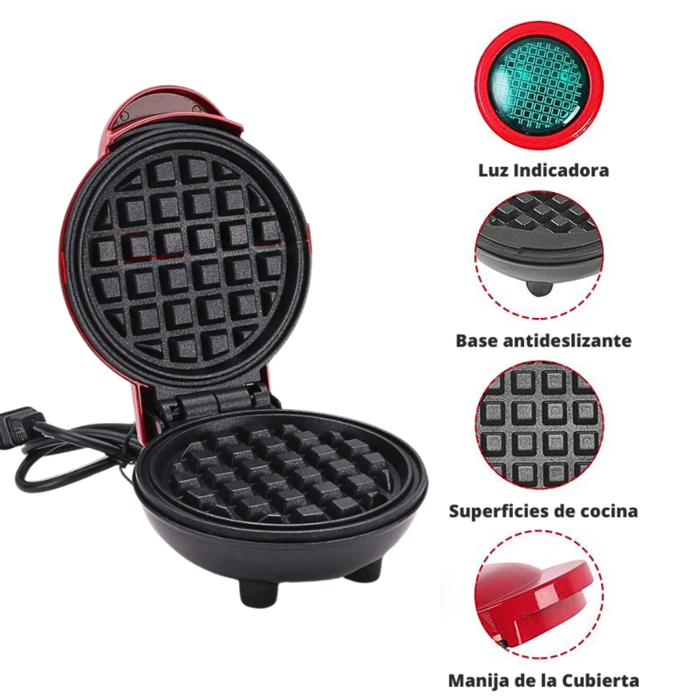 Mini máquina de wafles redonda clásica 4 pulgadas pancakes tostadora