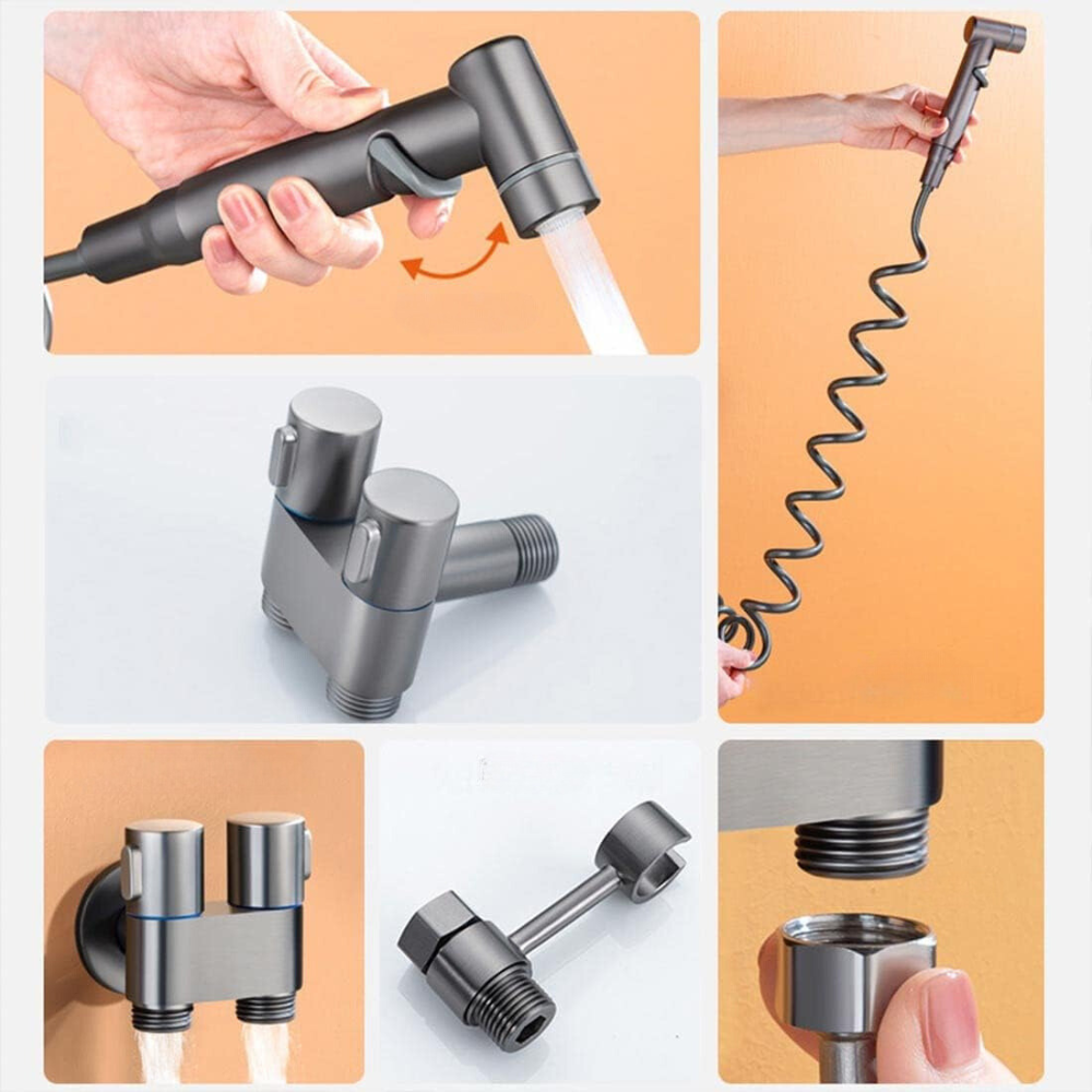 Grifo con manguera flexible 2 en 1 limpieza y aseo personal multiuso