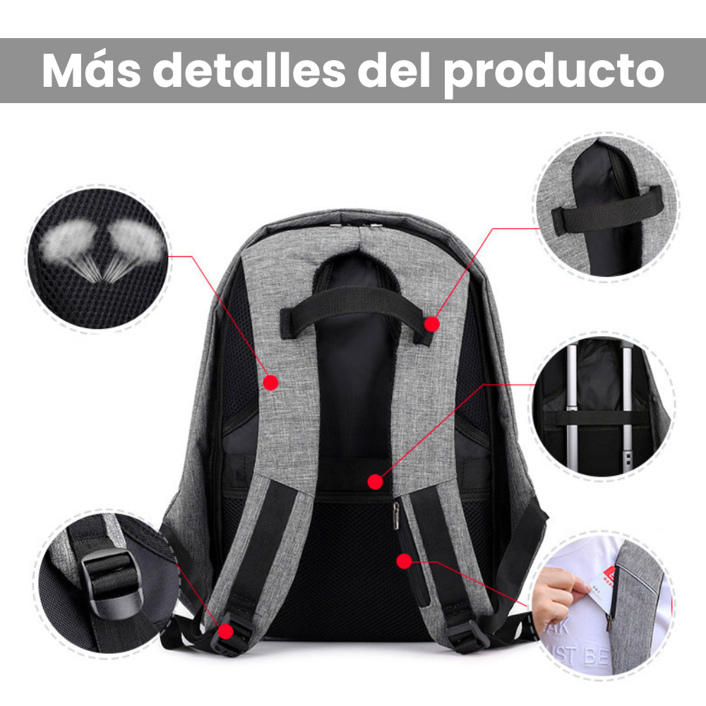 Mochila xd desing antirrobo maleta impermeable puerto usb laptop