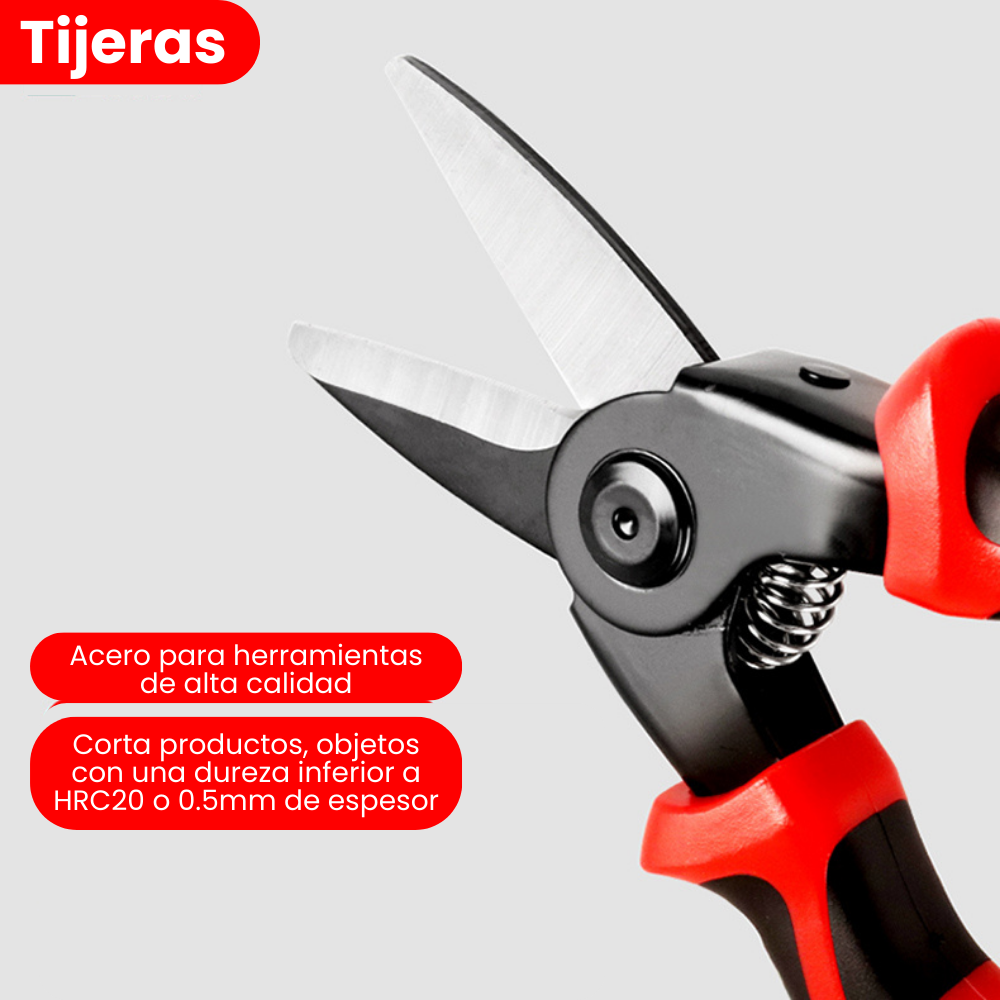 Kit herramienta cabezales intercambiables 5en1 pinzas alicates tijeras pela cables crimpadora.