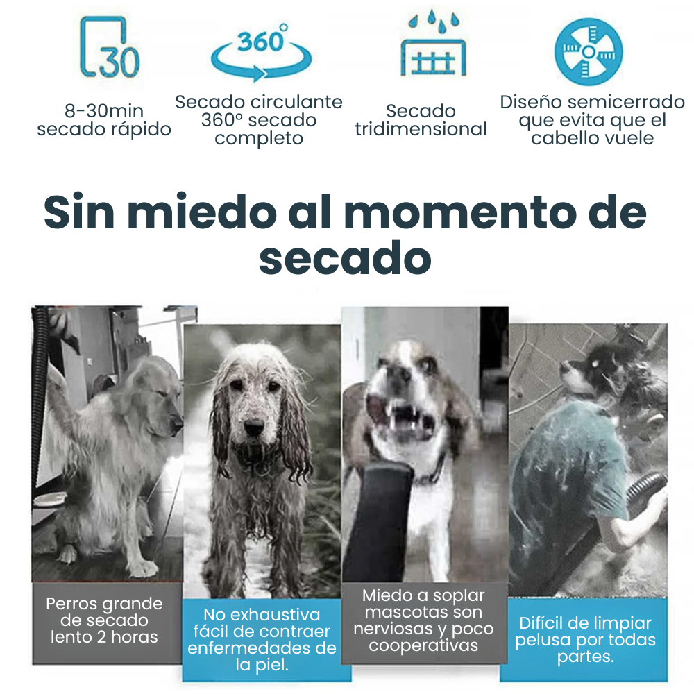 Bolsa secadora de pelo para mascotas XL 90cm largo