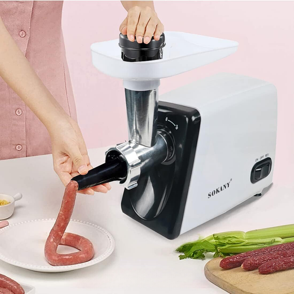 Molino de carne eléctrico Sokany 2500w sk-312 embutidor de salchichas