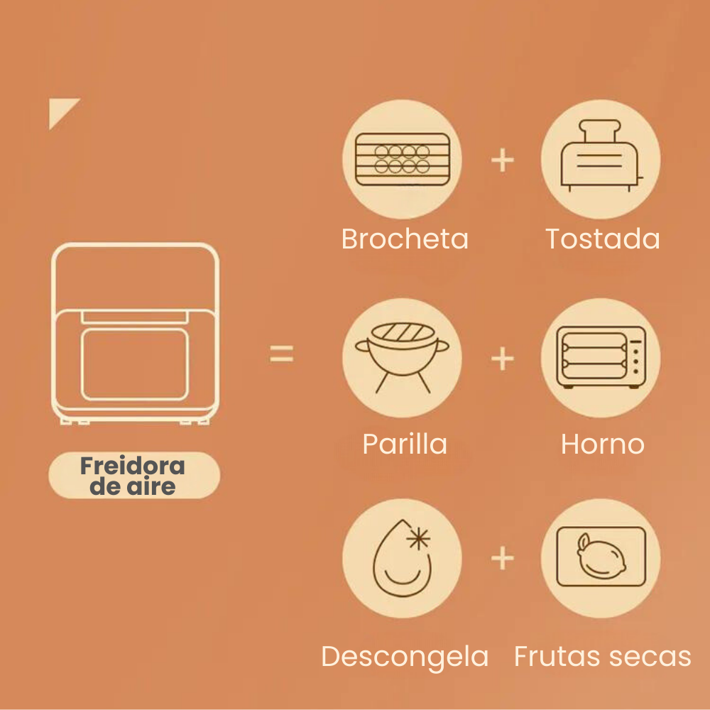 Freidora de aire tipo horno 15L 1400w AirFryer af-15