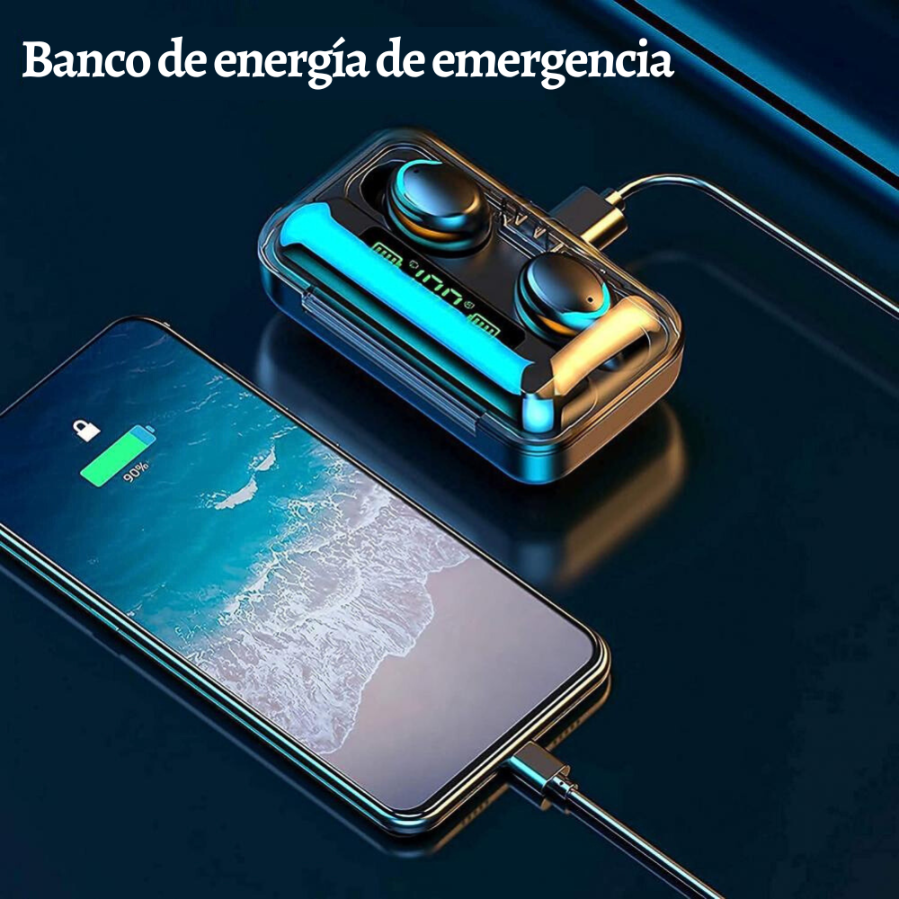 Audifono bluetooth tws f95 auriculares inalámbricos 2 en 1 mini power bank