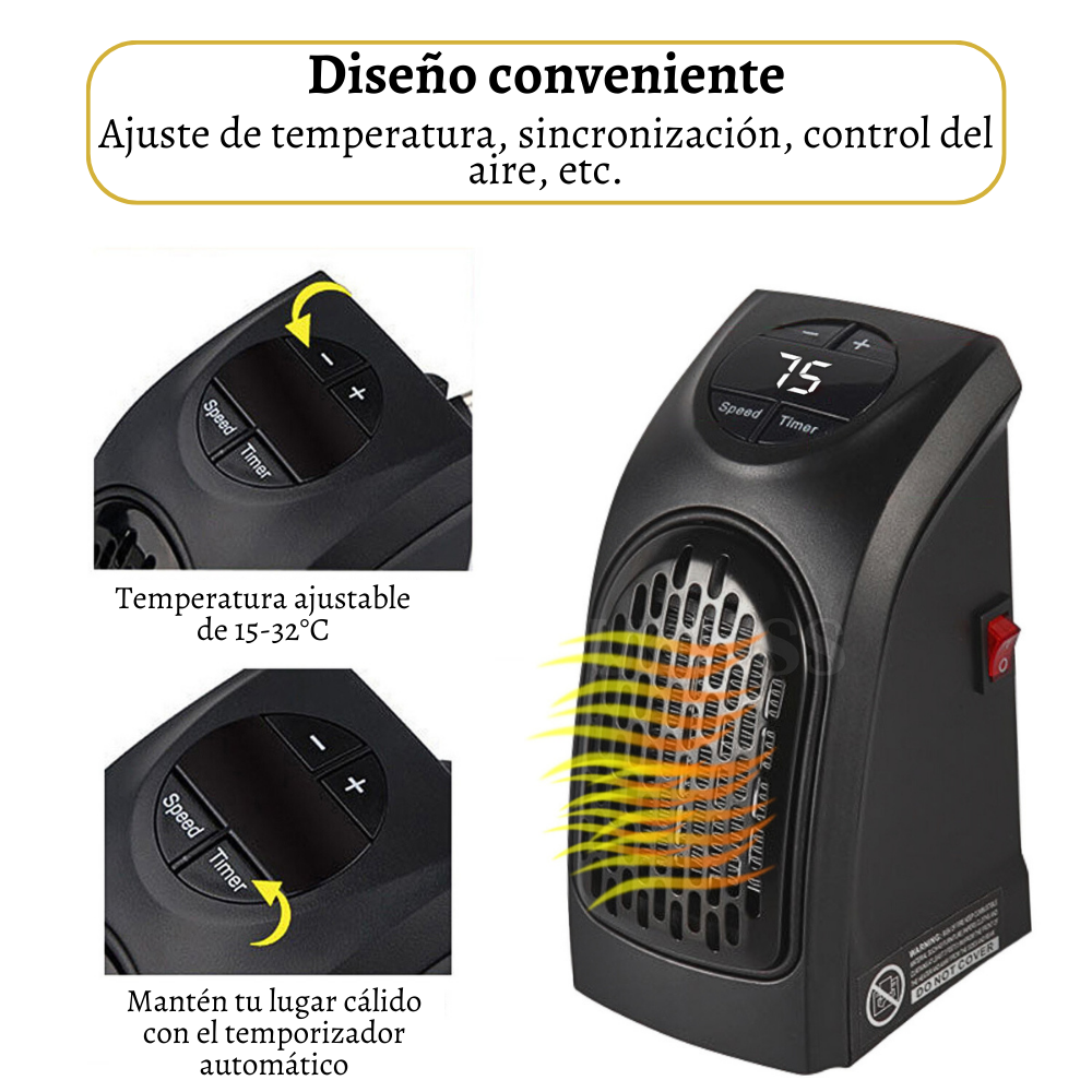 Mini calefactor eléctrico handy heater 400w calentador portátil