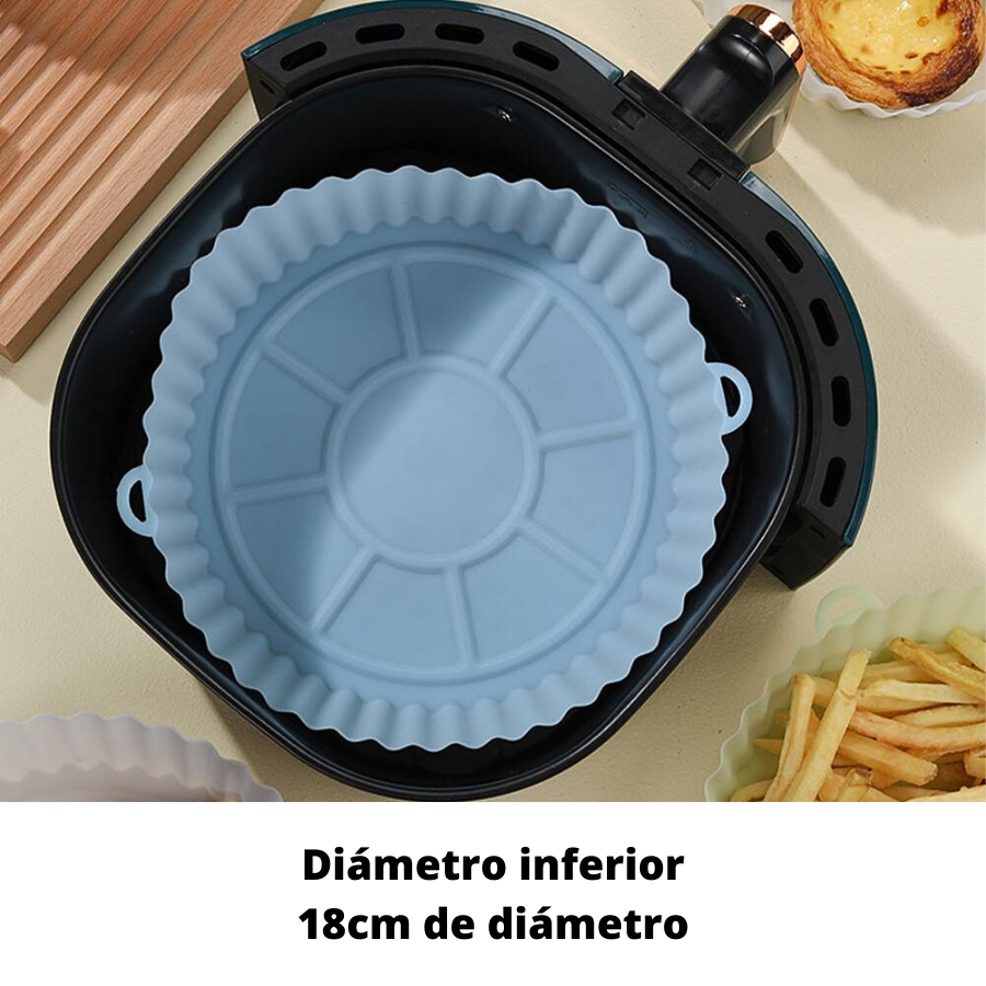 Molde protector de silicona para freidora de aire reutilizable 18cm flexible
