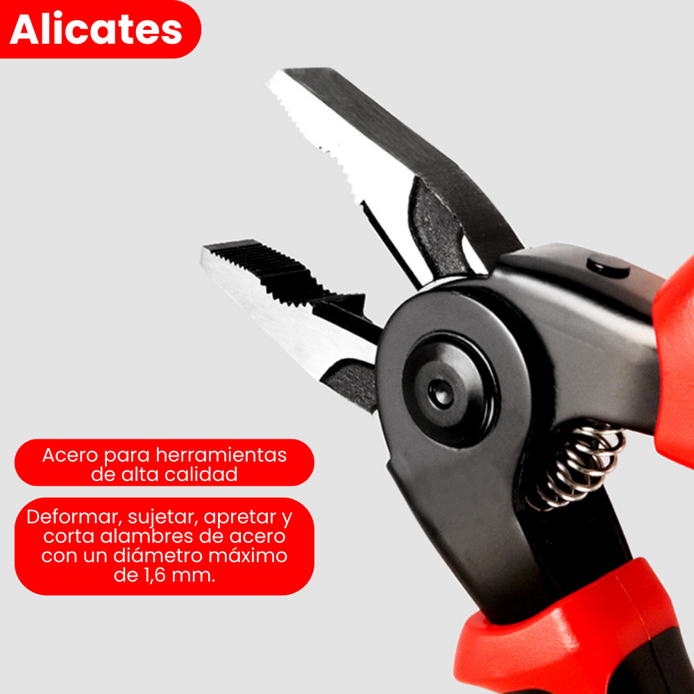 Kit herramienta cabezales intercambiables 5en1 pinzas alicates tijeras pela cables crimpadora.