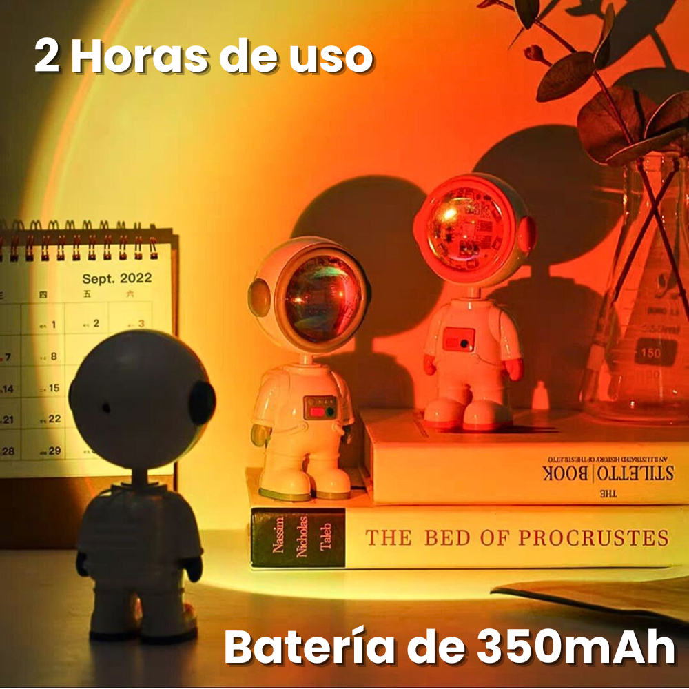 Mini lámpara astronauta atardecer sunet lamp lus led puesta de sol