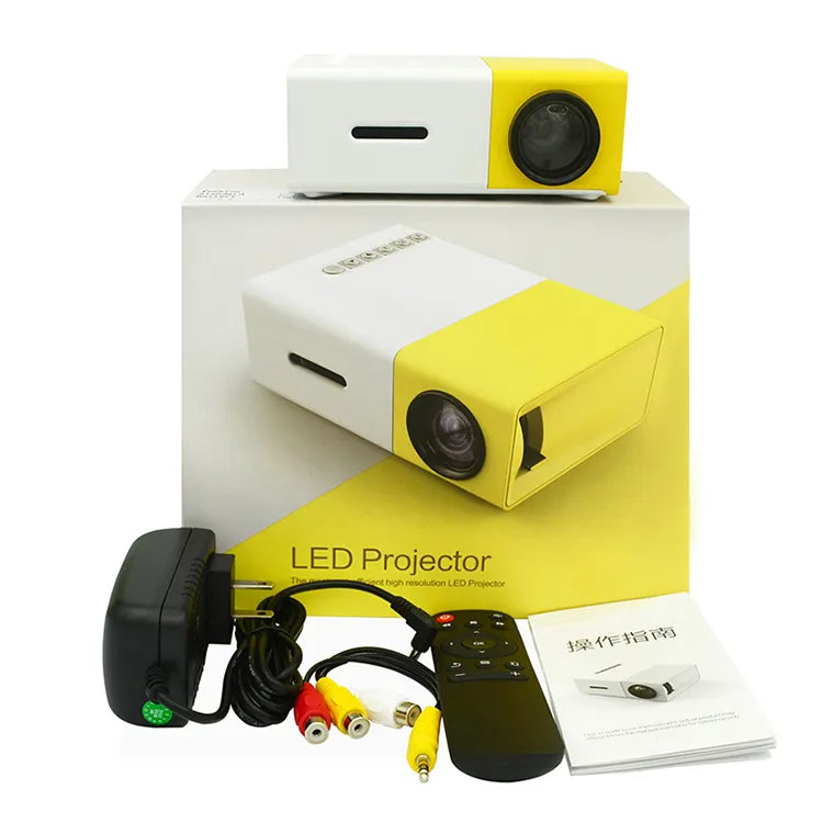 Mini proyector led yg300 portátil cine en casa 60 pulgadas hd infocus