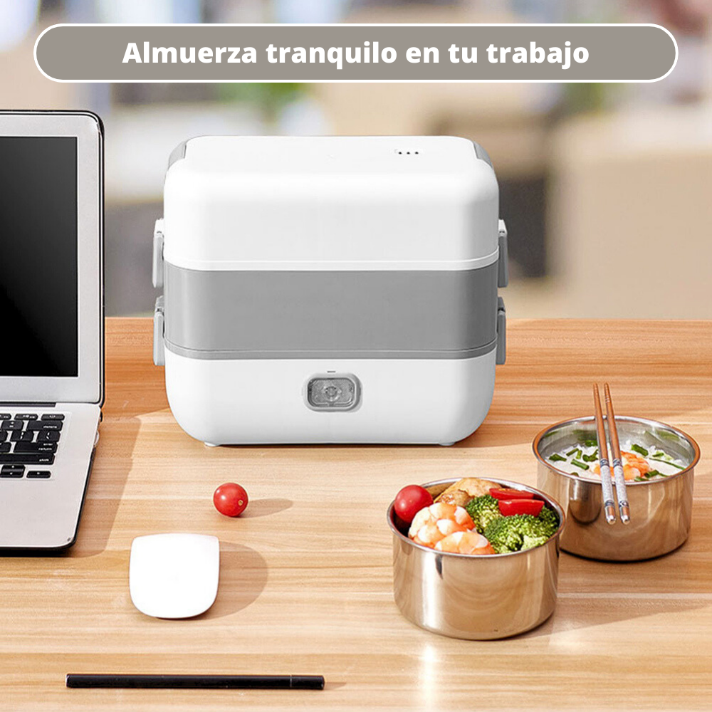 Lonchera eléctrica doble 4 recipientes portátil 2L 200w fiambrera