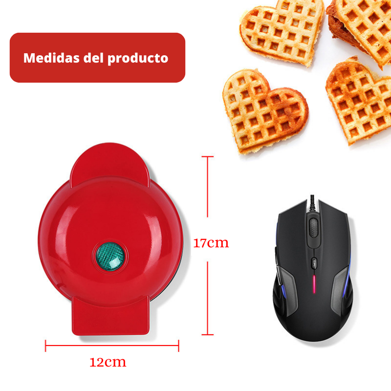 Mini máquina de wafles en forma de corazón 4 pulgadas pancakes tostadora