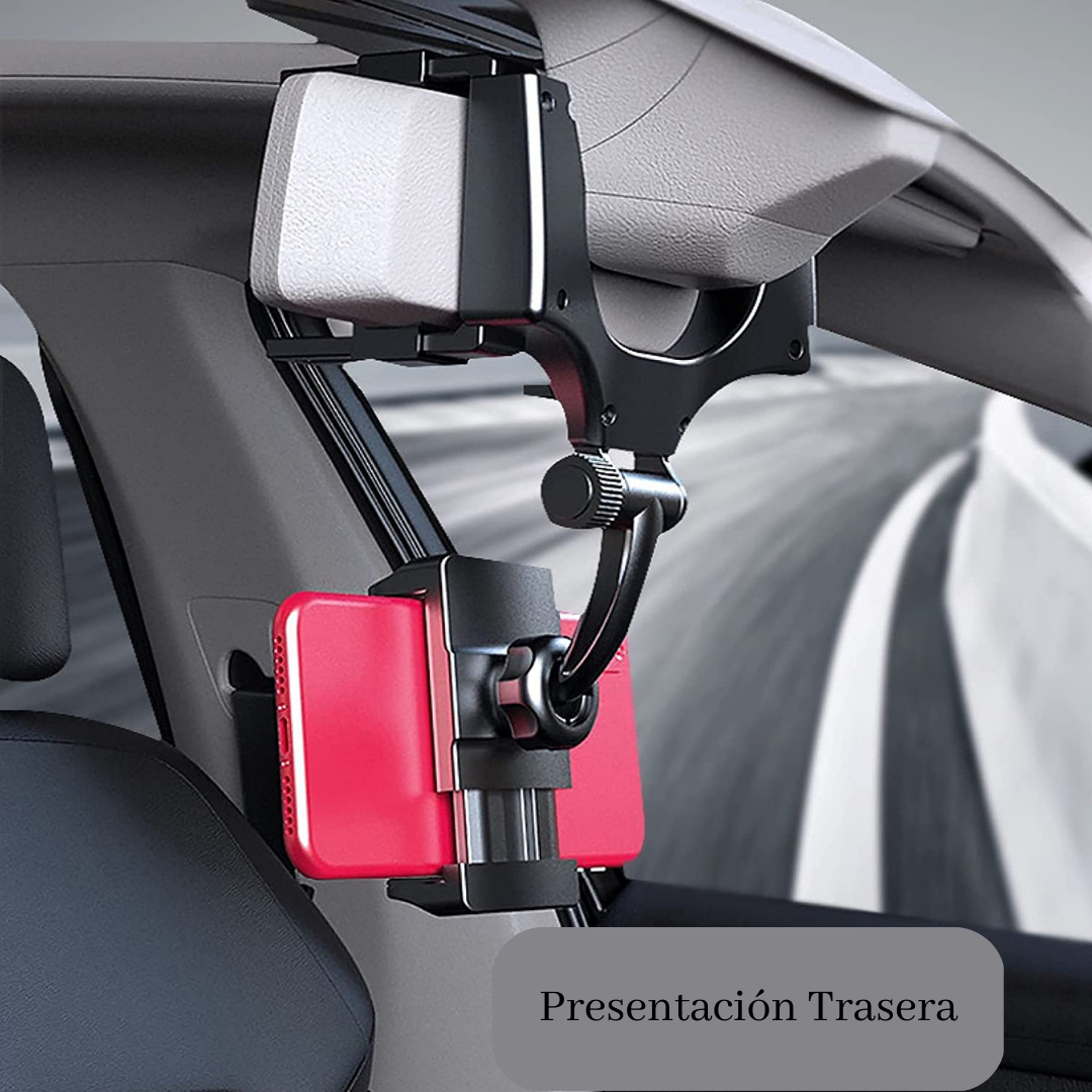 Holder celular para el espejo retrovisor con clips ajustables 360 grados