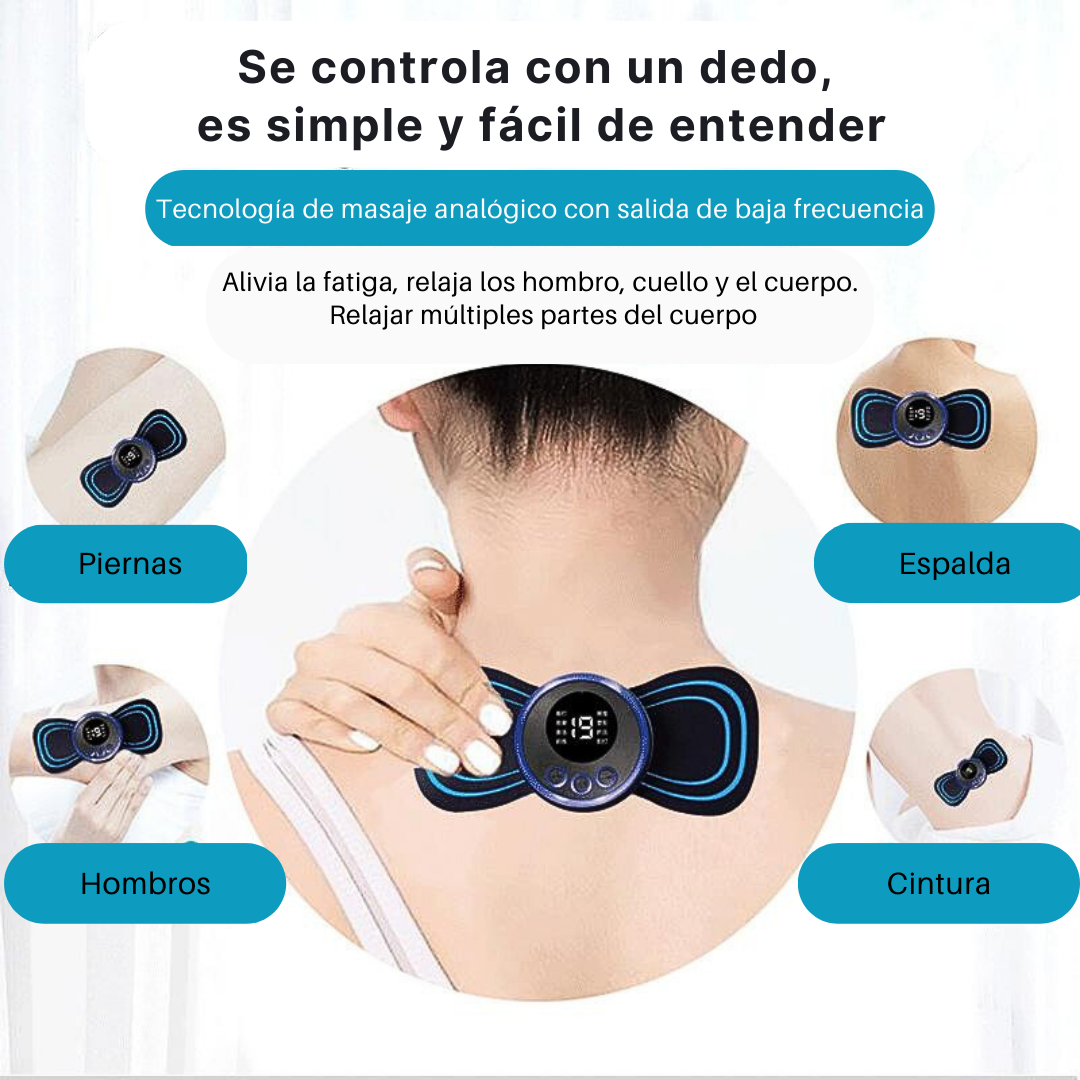 Mini masajeador recargable tens parche electro estimulador muscular portátil
