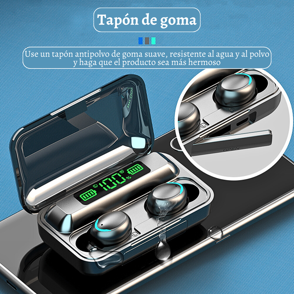 Audifono bluetooth tws f95 auriculares inalámbricos 2 en 1 mini power bank