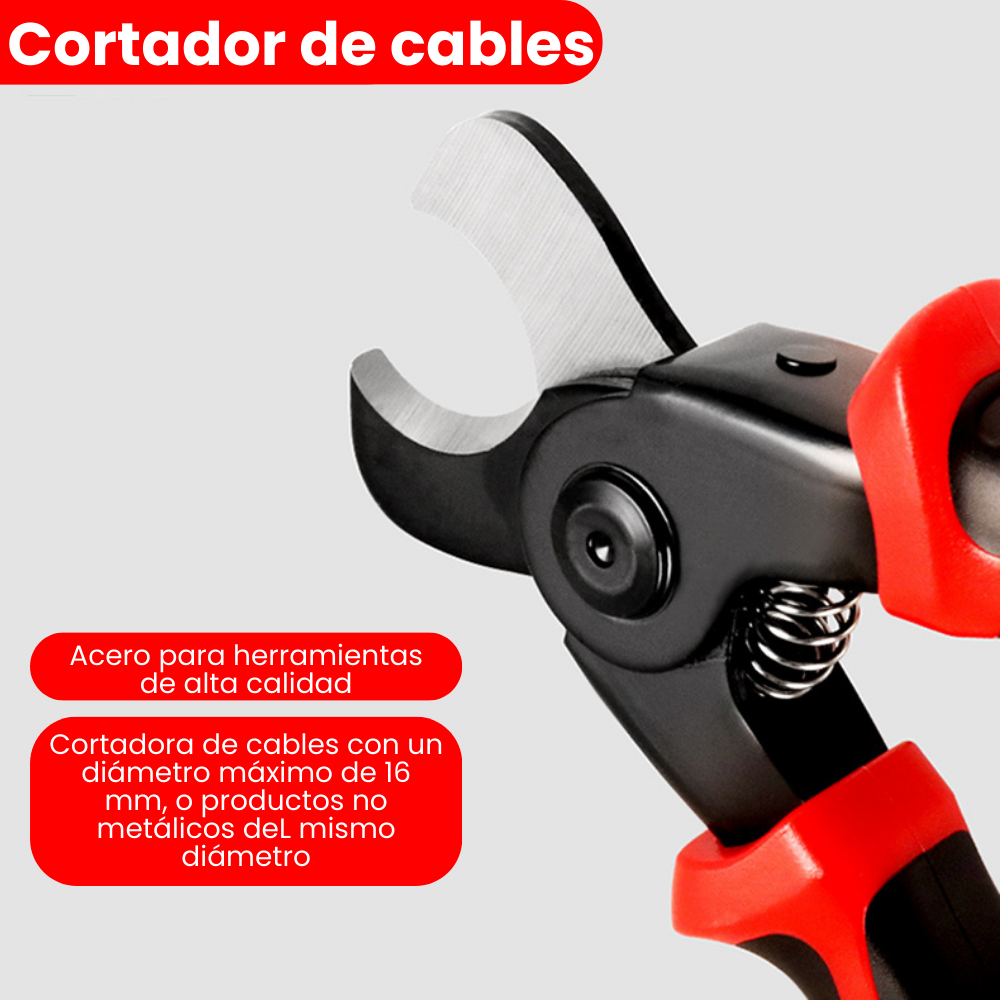 Kit herramienta cabezales intercambiables 5en1 pinzas alicates tijeras pela cables crimpadora.