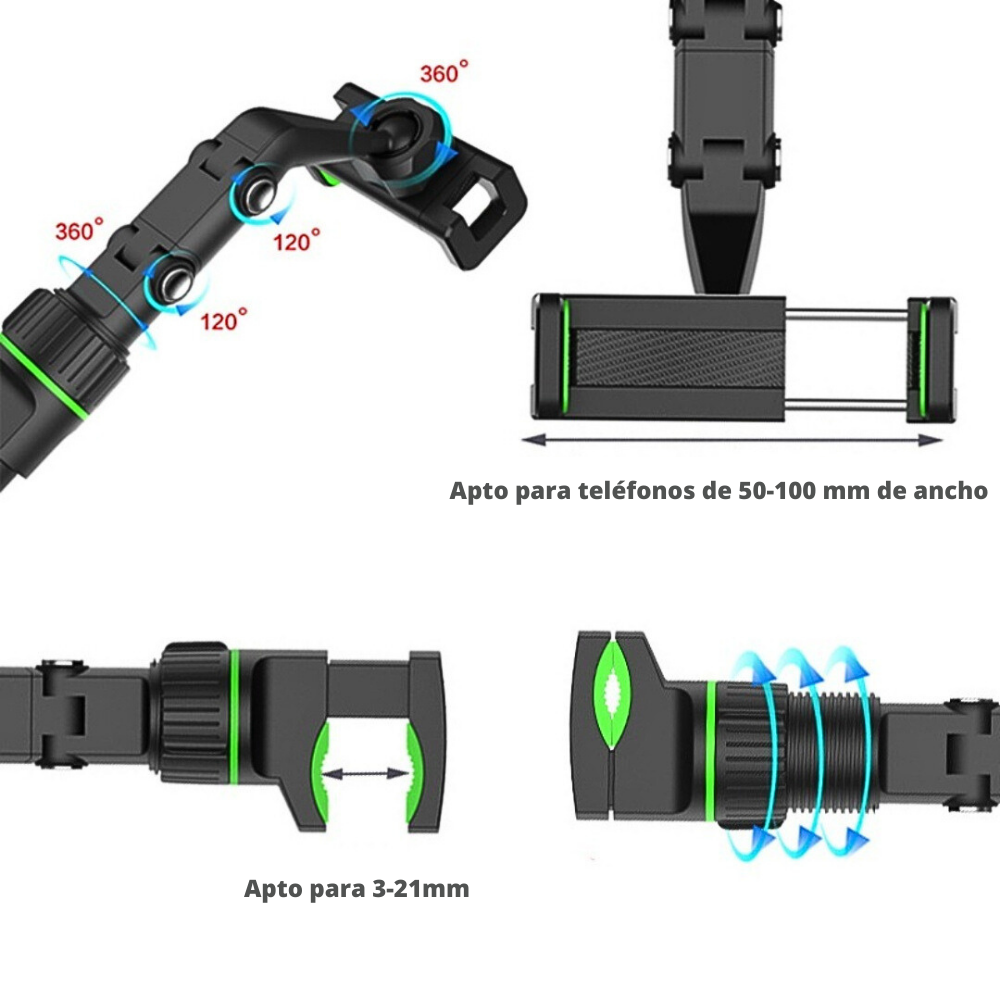 Gancho holder celular para auto universal 360 grados ajustable soporte