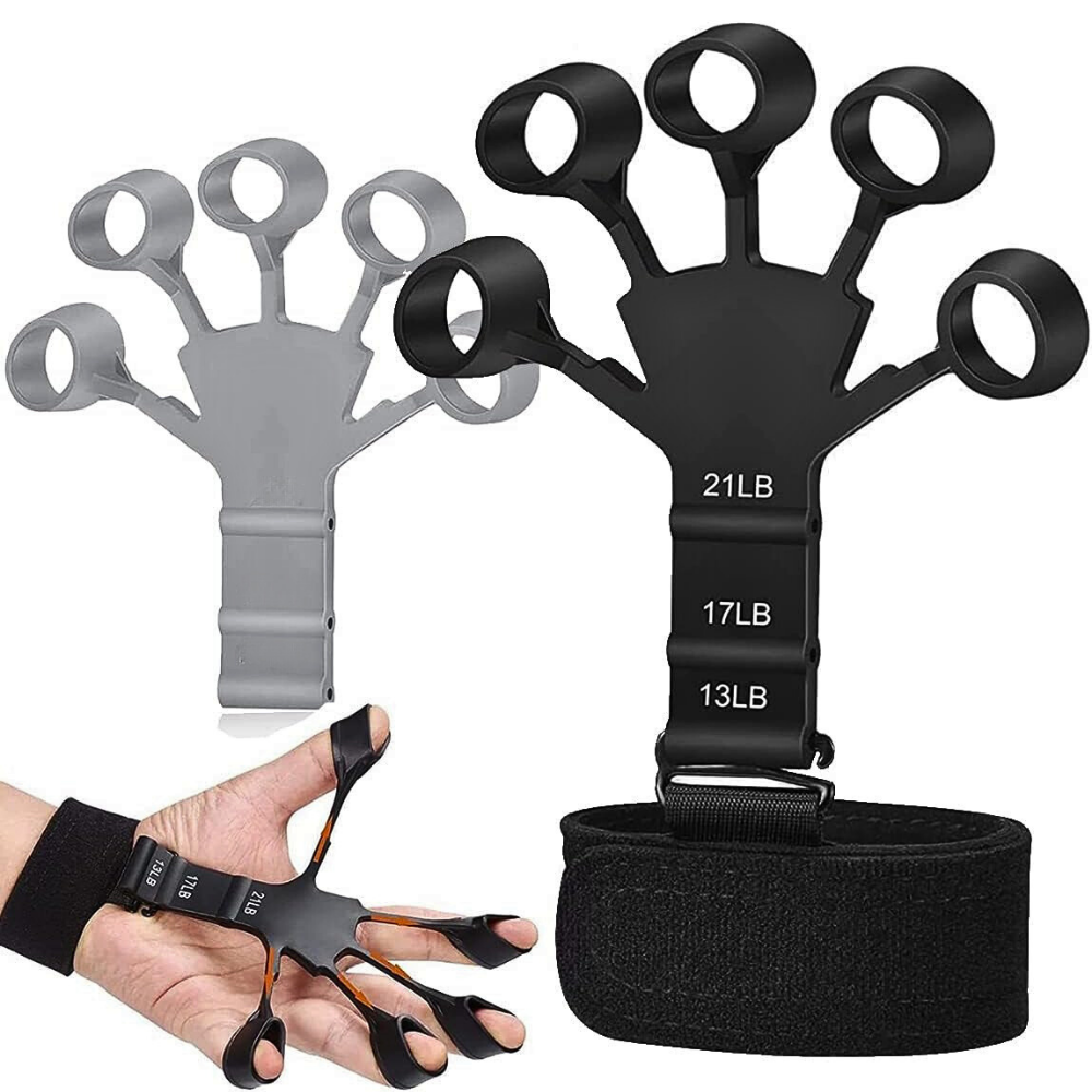 Ejercitador de mano regulable 9.5kg/21lb gripster fortalecedor de dedos silicona