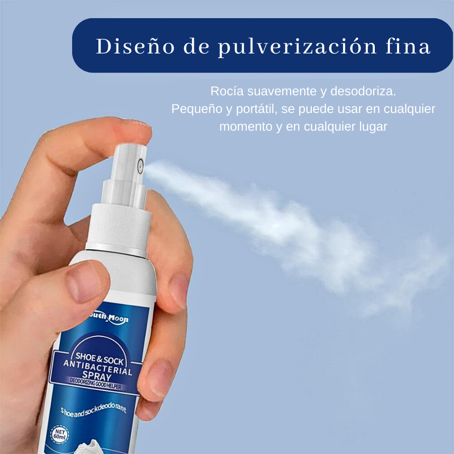 Spray desodorizador elimina olores de zapatos y calcetines.