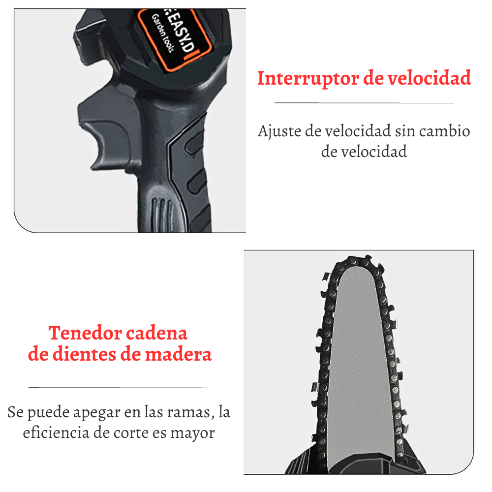 Mini sierra de podar eléctrica 24v 15cm portátil recargable