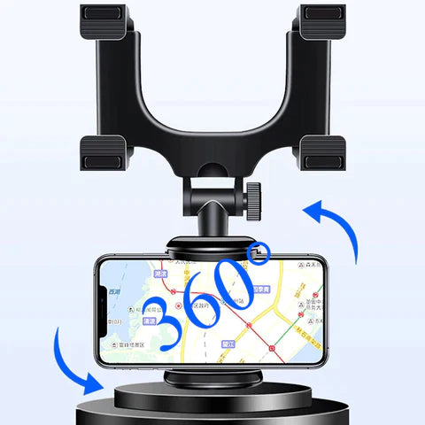 Holder celular para el espejo retrovisor con clips ajustables 360 grados