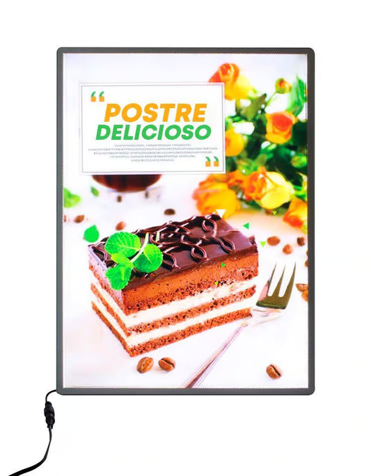 Pánel LED 40x60cm Publicidad Intercambiable con Marco de Aluminio