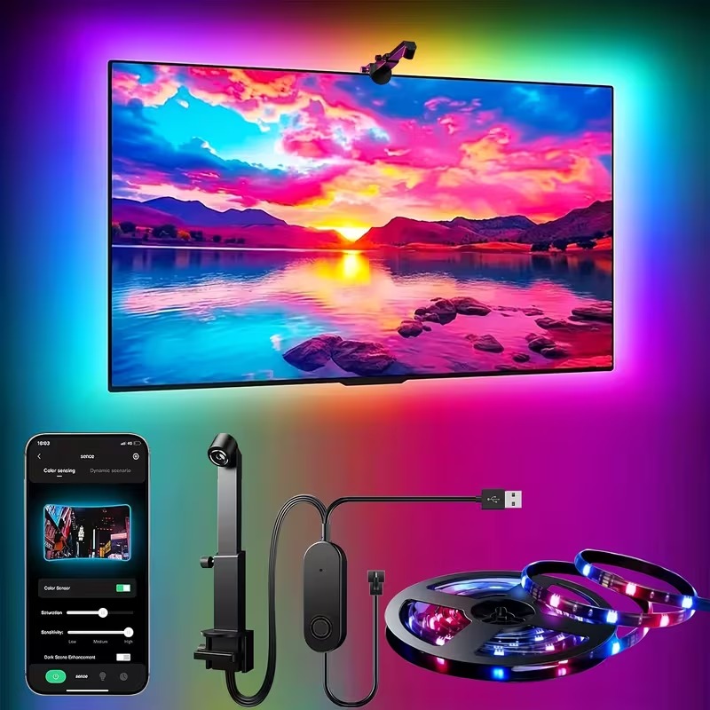 Cinta RGB Inmersion LED TV Backlight con Cámara, Mando y App