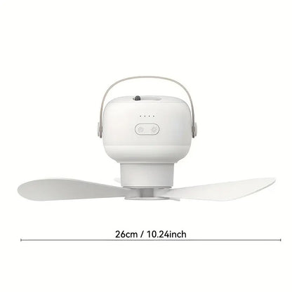 Ventilador Portátil Recargable Con Lámpara + Trípode y Control Remoto