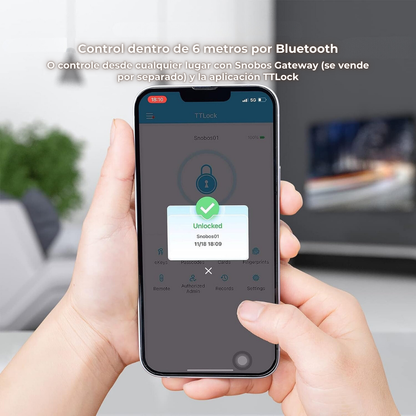 Cerradura inteligente para puerta, con huella dactilar, código, tarjeta y app