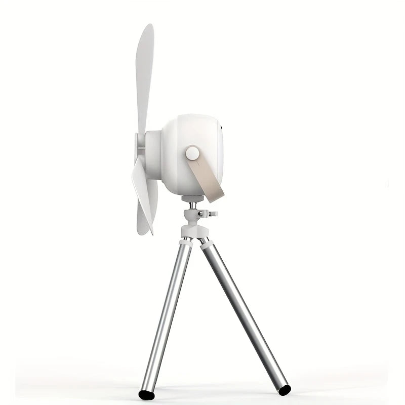 Ventilador Portátil Recargable Con Lámpara + Trípode y Control Remoto