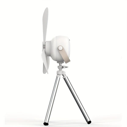 Ventilador Portátil Recargable Con Lámpara + Trípode y Control Remoto