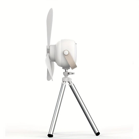 Ventilador Portátil Recargable Con Lámpara + Trípode y Control Remoto
