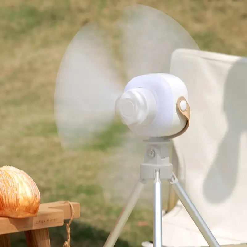 Ventilador Portátil Recargable Con Lámpara + Trípode y Control Remoto
