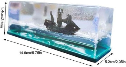 Barco Fantasma Perla Negra Flotante Cubierta de Acrílico