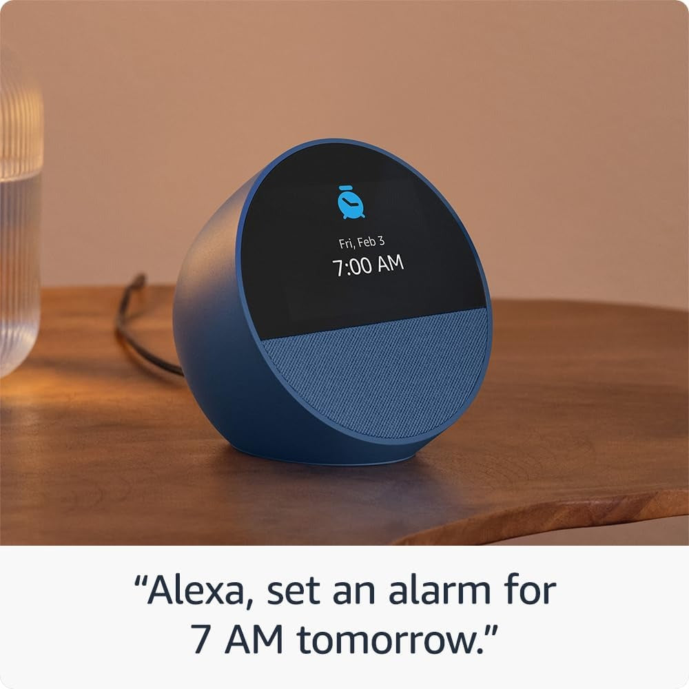 Amazon Echo Spot 2024 con pantalla táctil, sonido vibrante y Alexa