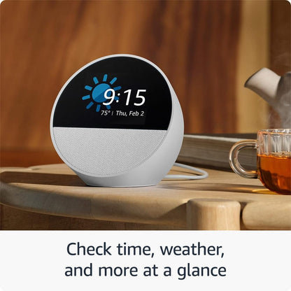 Amazon Echo Spot 2024 con pantalla táctil, sonido vibrante y Alexa