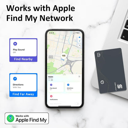 Rastreador tarjeta con carga inalámbrica compatible con Find My de Apple