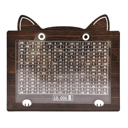 Alcancía Motivadora de Madera para Ahorrar Estilo Gatito + Marcador
