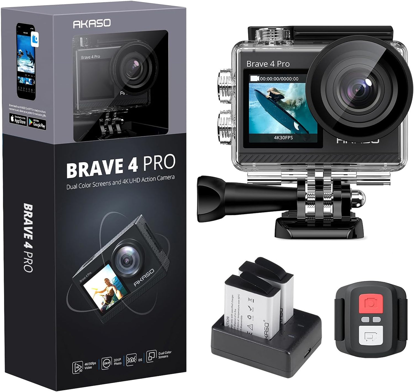 Cámara de Acción Deportiva AKASO Brave 4 Pro 4k 30fps Sumergible